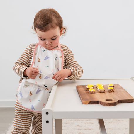 Grand bavoir avec poche happy fruits peach Rose 2 - vertbaudet enfant 