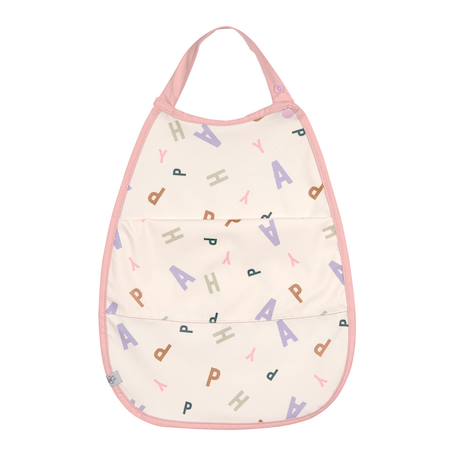 Grand bavoir avec poche happy fruits peach Rose 1 - vertbaudet enfant 