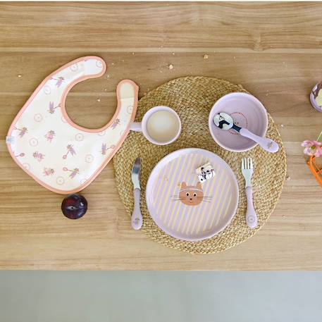 Lot de 3 couverts tiny team, chat Rose 3 - vertbaudet enfant 