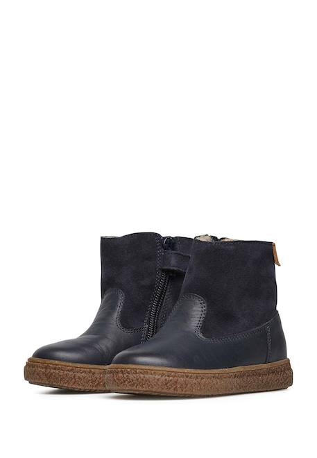 Bottines en nappa et suède alpina Cognac-+Marine-+Rose antique- 10 - vertbaudet enfant 