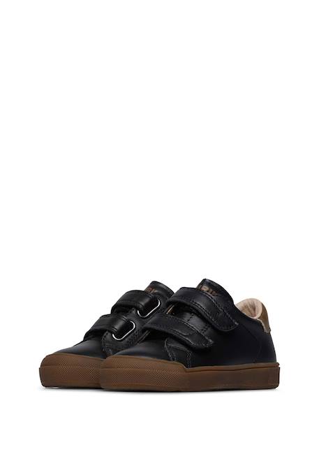 Baskets en cuir eindhoven 2 vl. Bleu foncé-+Cognac-+Marron-vert-+Noir-+Noir-or- 20 - vertbaudet enfant 