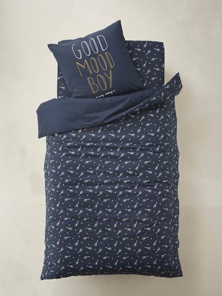 Parure housse de couette + taie d'oreiller ROCK STAR marine foncé 4 - vertbaudet enfant 