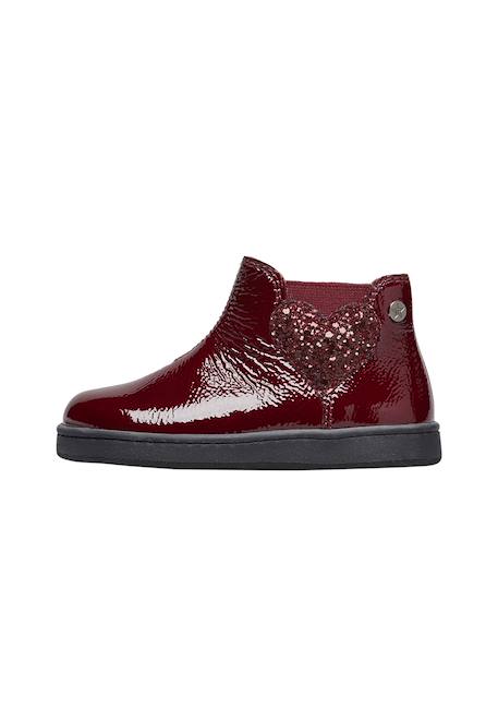 Chaussures en cuir verni glarny high 2 Bordeaux-+Noir-noir ivoire 3 - vertbaudet enfant 