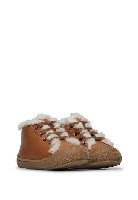 Chaussures premiers pas en cuir et laine lallit Marron- 2 - vertbaudet enfant 