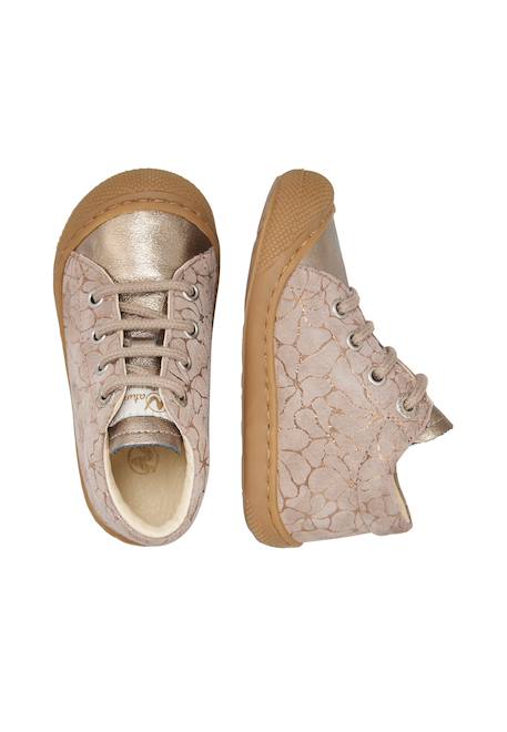 Chaussures premiers pas en cuir et suède cocoon Gris tourterelle- 4 - vertbaudet enfant 