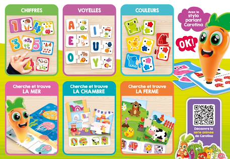 20 jeux éducatifs avec stylo parlant Carotina baby MULTICOLORE 2 - vertbaudet enfant 
