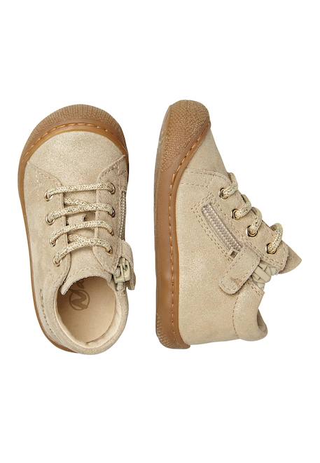 Chaussures premiers pas en cuir avec fermeture éclair cocoon zip Platine-+Rose- 4 - vertbaudet enfant 