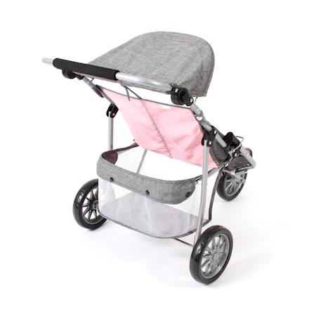Poussette jogger 3 roues pour poupons jumelles Rose+Rose clair 6 - vertbaudet enfant 