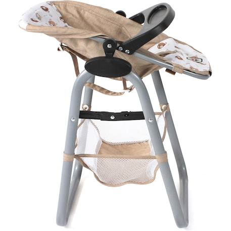 Chaise haute pour poupées beige avec oursons Beige 3 - vertbaudet enfant 