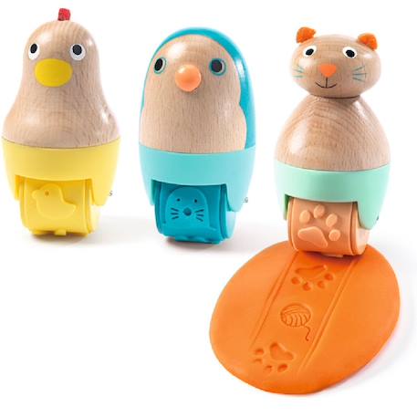 Lot de 3 tampons pour pâte à modeler mapataroule Orange, jaune, bleu 1 - vertbaudet enfant 