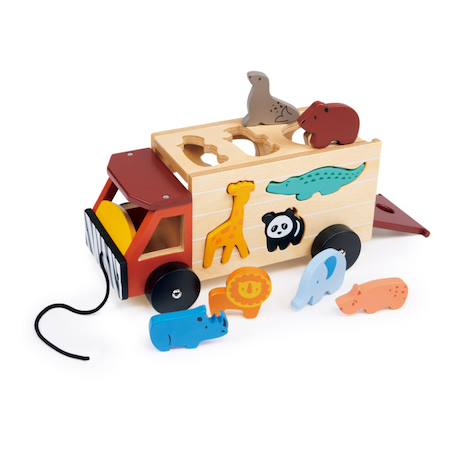 Camion de safari à tirer Multicolor 4 - vertbaudet enfant 