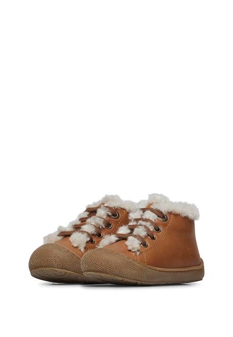 Chaussures premiers pas en cuir et laine lallit Marron- 5 - vertbaudet enfant 