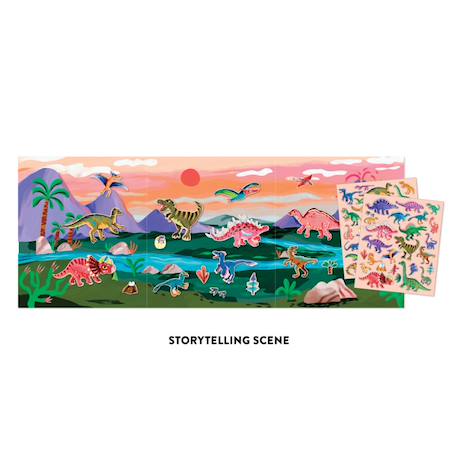 Autocollants réutilisables - parc des dinosaures Multicolor 2 - vertbaudet enfant 