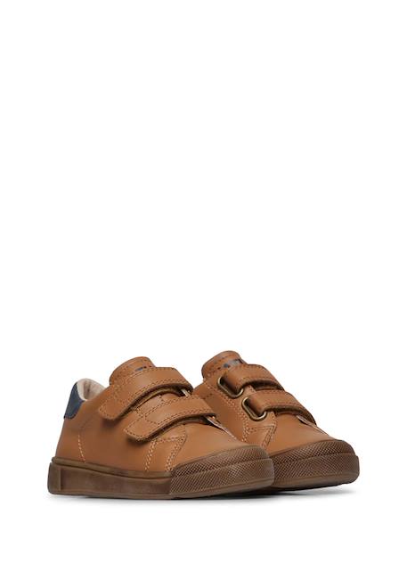 Baskets en cuir eindhoven 2 vl. Bleu foncé-+Cognac-+Marron-vert-+Noir-+Noir-or- 7 - vertbaudet enfant 