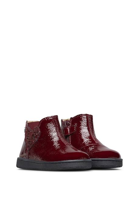 Chaussures en cuir verni glarny high 2 Bordeaux-+Noir-noir ivoire 2 - vertbaudet enfant 