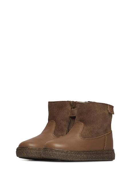 Bottines en nappa et suède alpina Cognac-+Marine-+Rose antique- 5 - vertbaudet enfant 