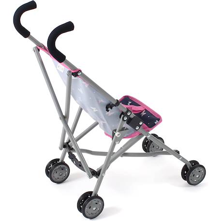 Mini-poussette buggy pour poupons roma Bleu et rose+Gris et rose+Jean rose+Rose+Rose clair+Violet 3 - vertbaudet enfant 
