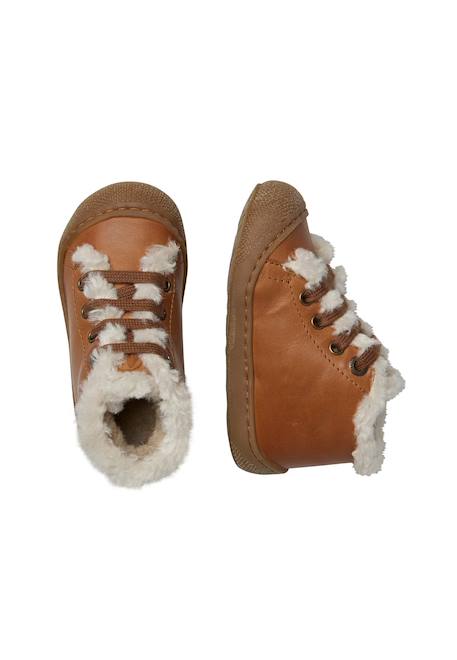 Chaussures premiers pas en cuir et laine lallit Marron- 4 - vertbaudet enfant 