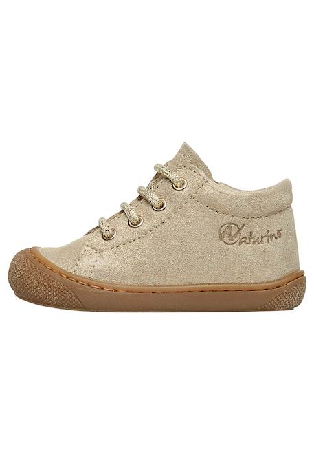 Chaussures premiers pas en cuir avec fermeture éclair cocoon zip Platine-+Rose- 3 - vertbaudet enfant 