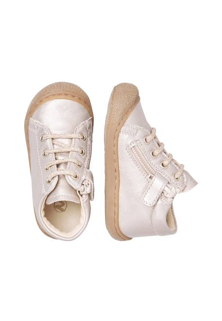 Chaussures premiers pas en cuir cocoon zip Rose poudré- 4 - vertbaudet enfant 