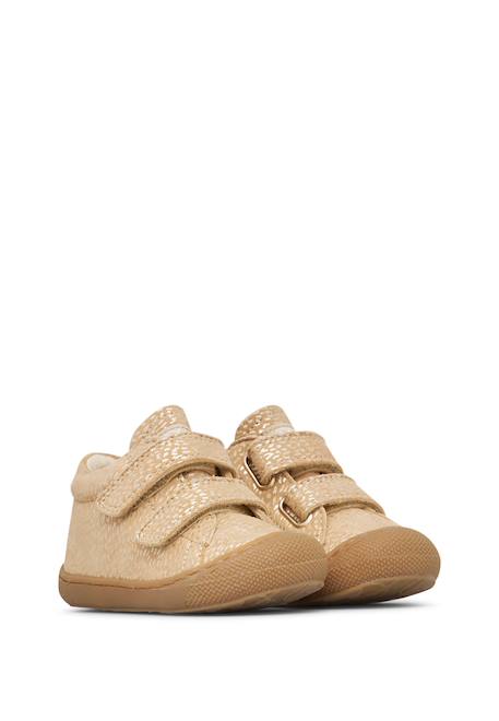 Chaussures premiers pas en suède cocoon vl Beige-+Rose poudré- 2 - vertbaudet enfant 