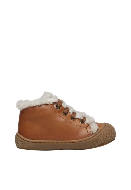 Chaussures premiers pas en cuir et laine lallit Marron- 1 - vertbaudet enfant 