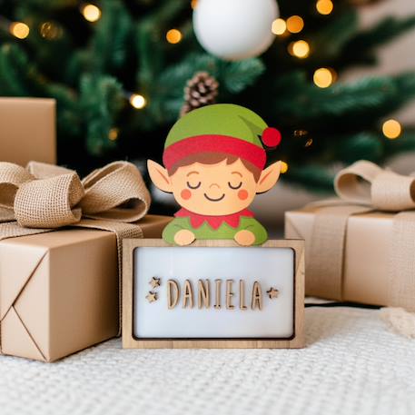Lampe de noël personnalisable Marron+Rouge+Vert 8 - vertbaudet enfant 