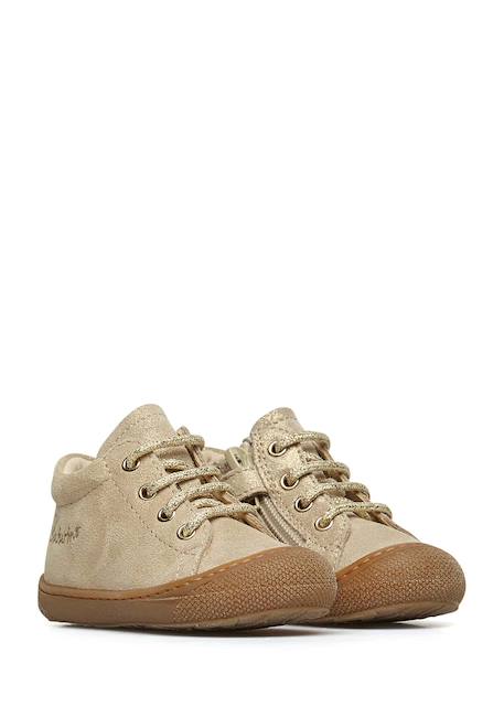 Chaussures premiers pas en cuir avec fermeture éclair cocoon zip Platine-+Rose- 2 - vertbaudet enfant 