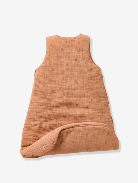 Gigoteuse personnalisable gaze de coton Bio JUNGLE marron imprimé 6 - vertbaudet enfant 