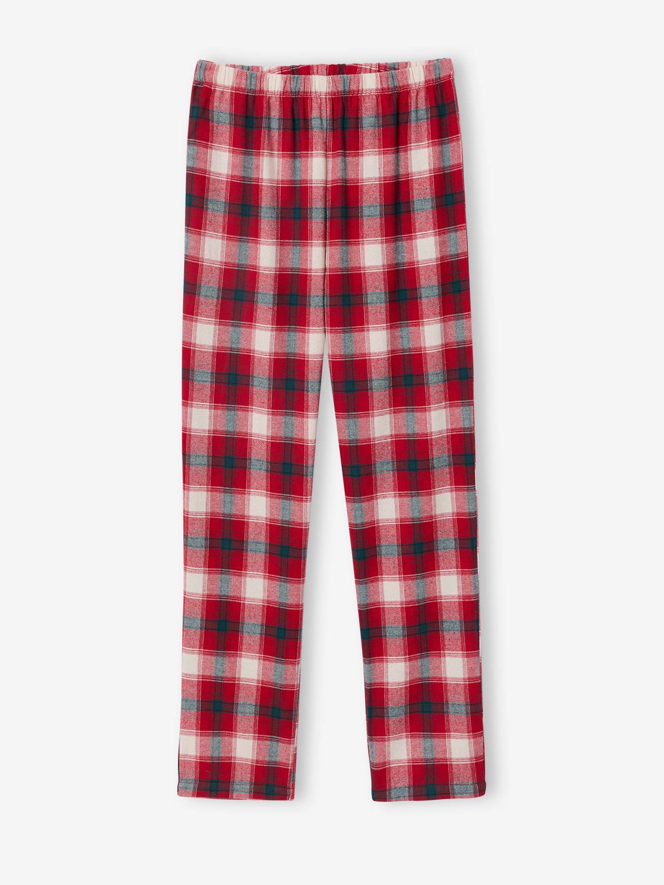 Pyjama Femme Noël 2 Pièces - Haut Manches Longues Et Pantalon à Carreaux, Chaud, Pour Fêtes En Famille - 2