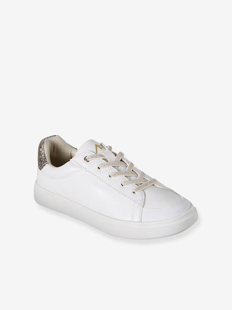 Baskets enfant fille lacets élastiqués blanc imprimé 2 - vertbaudet enfant 