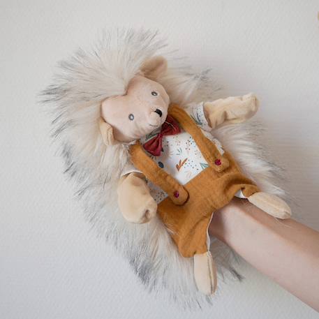Doudou marionnette lucien l'hérisson Jaune moutarde 2 - vertbaudet enfant 