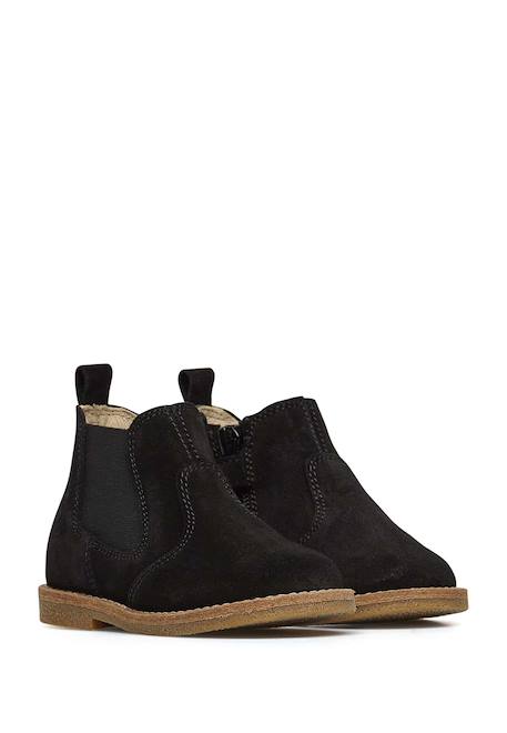 Chelsea boots en suède avec fermeture éclair arthur Noir- 2 - vertbaudet enfant 