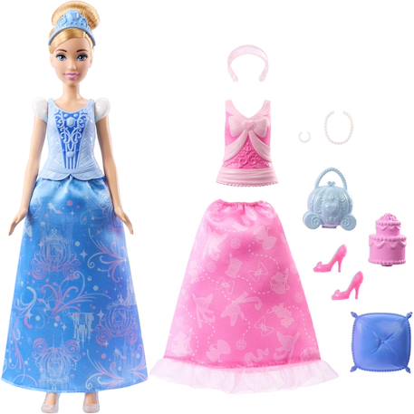 Princesses disney - poupée cendrillon avec 2 tenues Rose et bleu 3 - vertbaudet enfant 