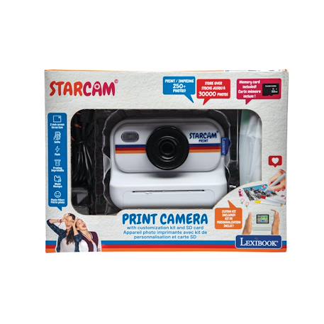 Starcam® print, appareil photo à impression instantanée avec capteur de 1,3 mm, carte sd et kit de personnalisation des photos Blanc 3 - vertbaudet enfant 