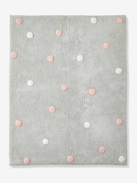 Tapis rectangle XL à pois gris imprimé 2 - vertbaudet enfant 