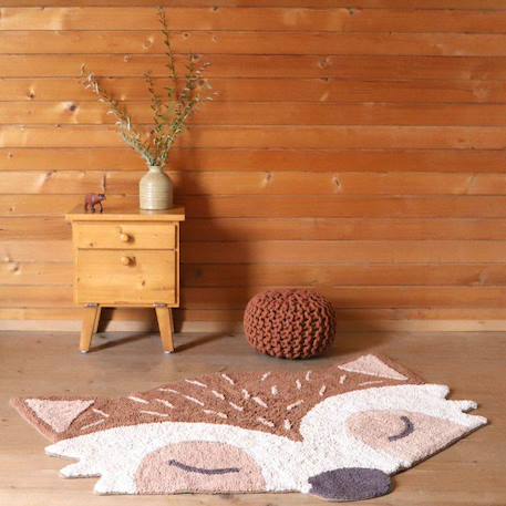 Tapis chambre bébé coton lavable petit renard marlo Multicolore 2 - vertbaudet enfant 