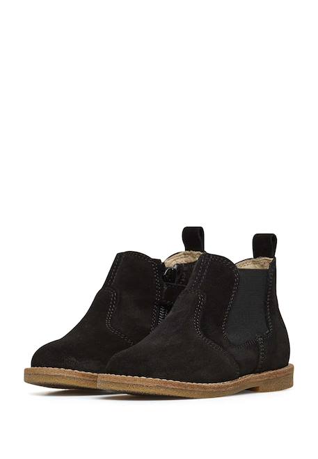 Chelsea boots en suède avec fermeture éclair arthur Noir- 5 - vertbaudet enfant 