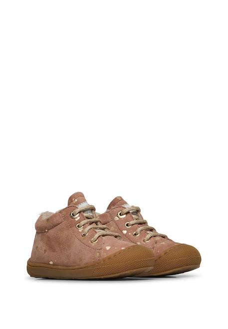 Chaussures en suède cocoon Gris tourterelle-+Rose poudré- 7 - vertbaudet enfant 