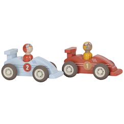 Jouet-Set de 2 voitures de course en bois