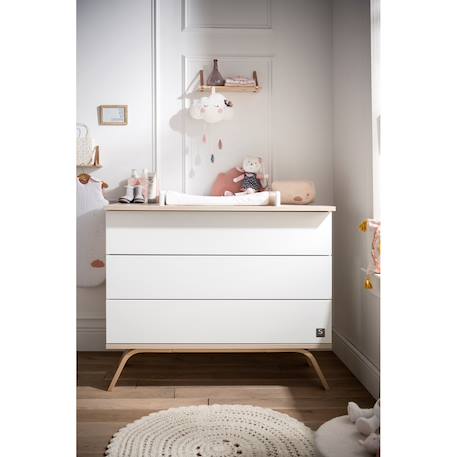 Commode 3 tiroirs en bois - serena Blanc 4 - vertbaudet enfant 