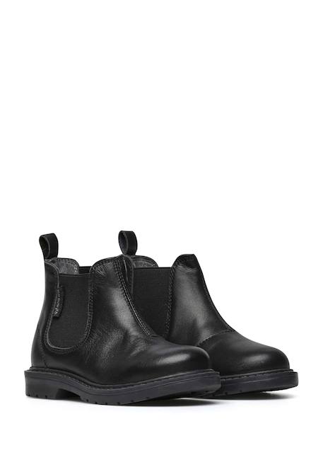 Bottines chelsea en cuir de veau piccadilly Noir- 2 - vertbaudet enfant 