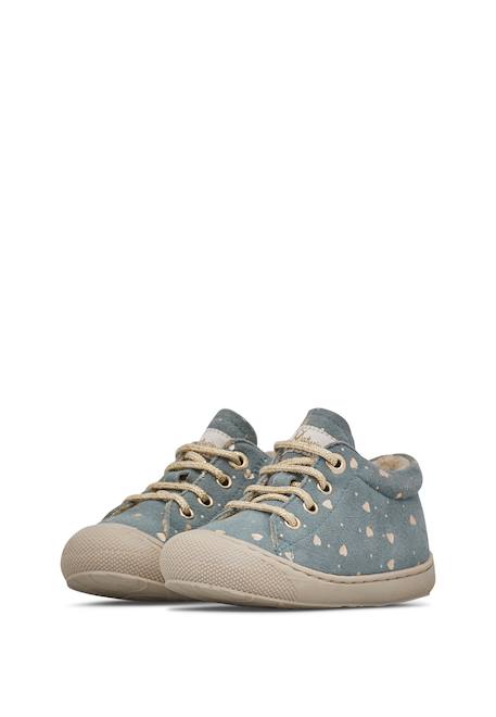 Chaussures premiers pas en suède cocoon Beige+Rose poudré-+Vert 15 - vertbaudet enfant 
