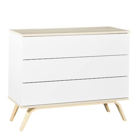 Commode 3 tiroirs en bois - serena Blanc 1 - vertbaudet enfant 