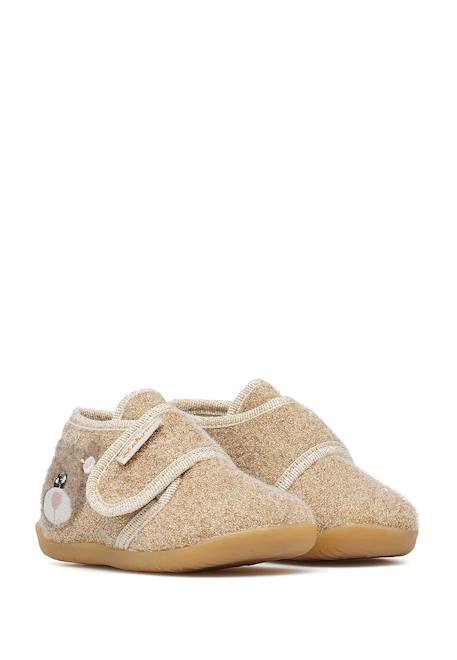 Pantoufles en feutre carillon Beige- 2 - vertbaudet enfant 