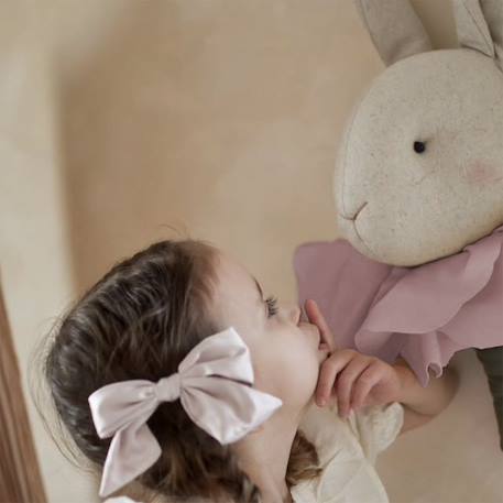 Trophée mural lapin flora en lin – décoration chambre bébé enfant Beige, flora+Beige, marron 6 - vertbaudet enfant 