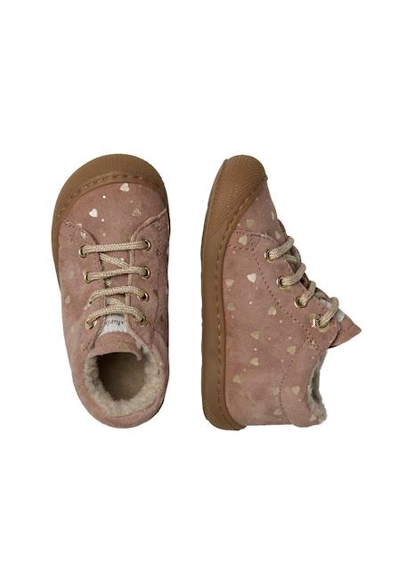 Chaussures en suède cocoon Gris tourterelle-+Rose poudré- 9 - vertbaudet enfant 