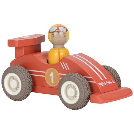 Set de 2 voitures de course en bois Bleu, rouge, jaune 3 - vertbaudet enfant 