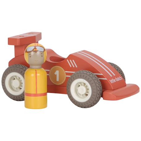 Set de 2 voitures de course en bois Bleu, rouge, jaune 5 - vertbaudet enfant 