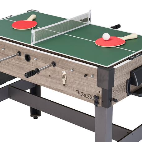 Table de jeux 4 en 1 - babyfoot barres télescopiques, ping pong, hockey, basket Gris 6 - vertbaudet enfant 